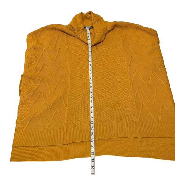 Laurel Grey Mustard Yellow Knit Cowl Neck Poncho Sweater Cozy Fall Layering OS - Picture 12 of 16